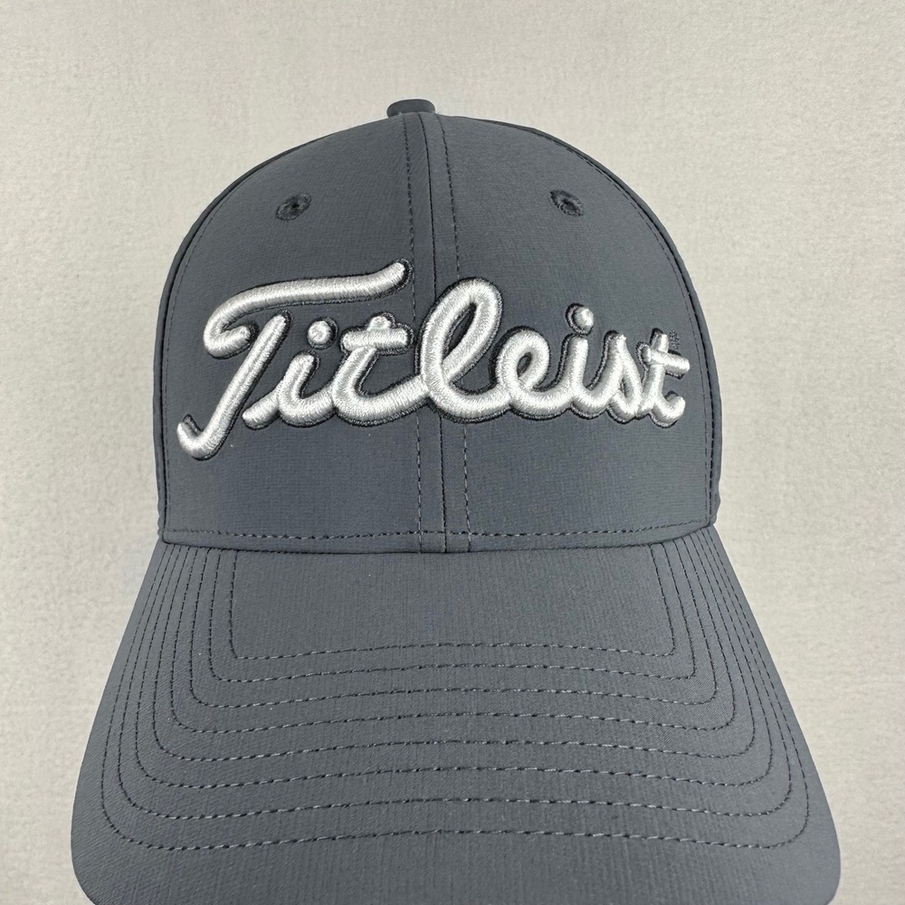 Titleist Golf Hat Men OS Charcoal Gray Tour Performance Pro V1 FJ Adjustable NWT